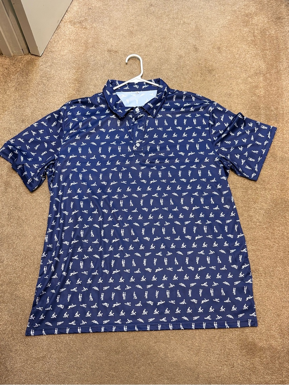 Men's Naughty Navy Polo with White Golf People